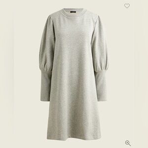 J. Crew Light Gray  Cotton Puff  Sleeve Dress NWT Size Large